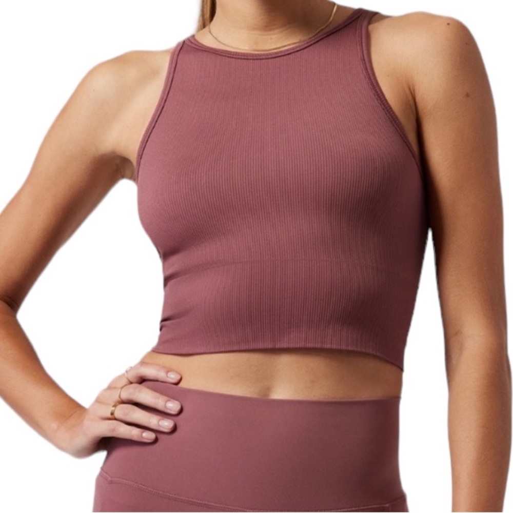 Athleta Aurora Seamless High Neck Crop Tank
